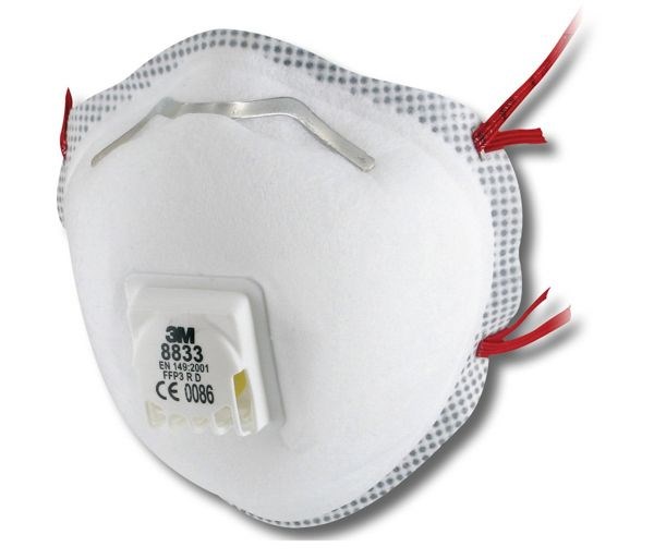 3M™ Disposable Respirator, FFP3, Valved, 8833, Box of 10