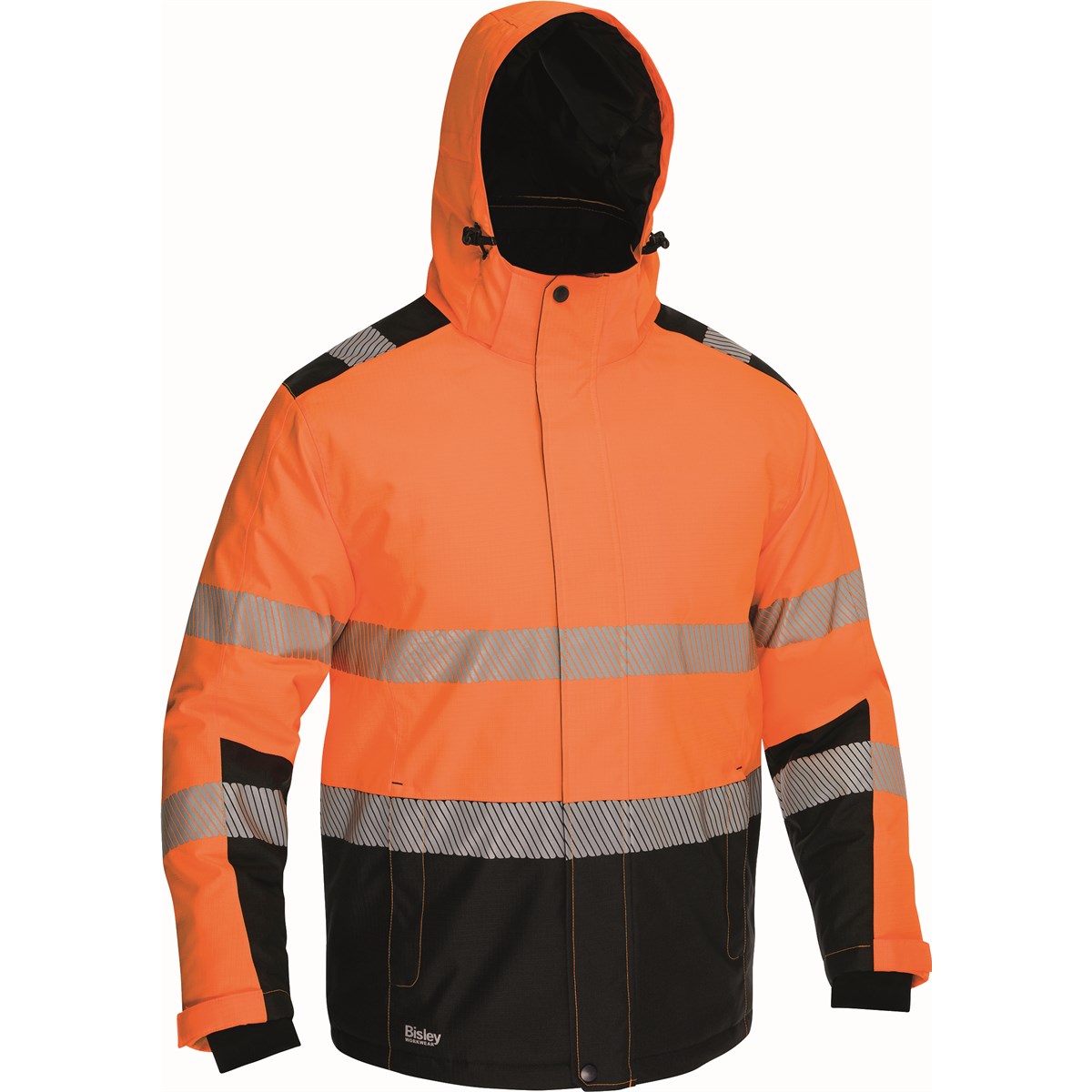 BISLEY EJ4365T HI-VIS WET WEATHER PARKA, ORANGE/BLACK, M