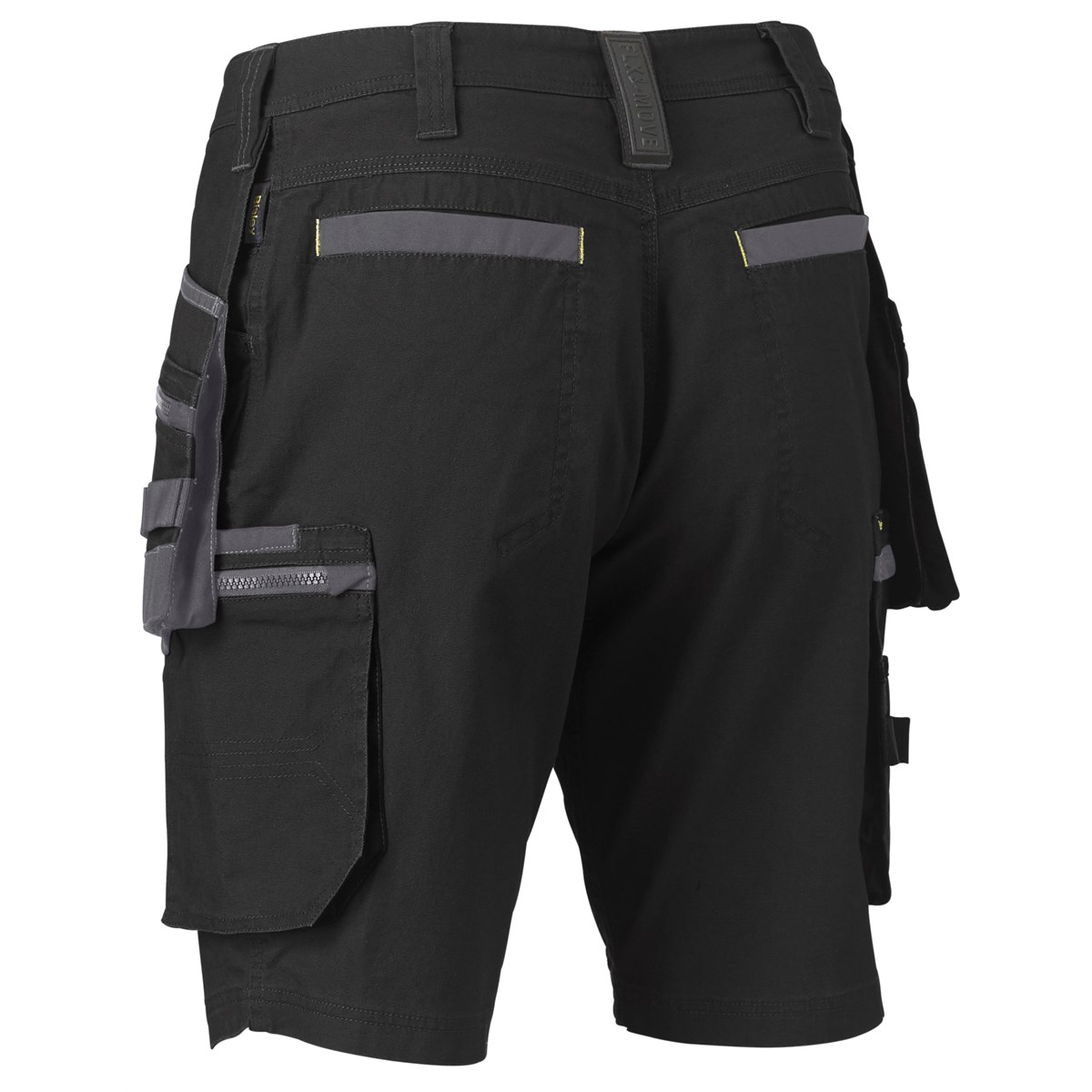 BISLEY, UKSHC1336 FLEX & MOVE STRETCH CARGO SHORTS, TOOL POCKETS BLACK 48