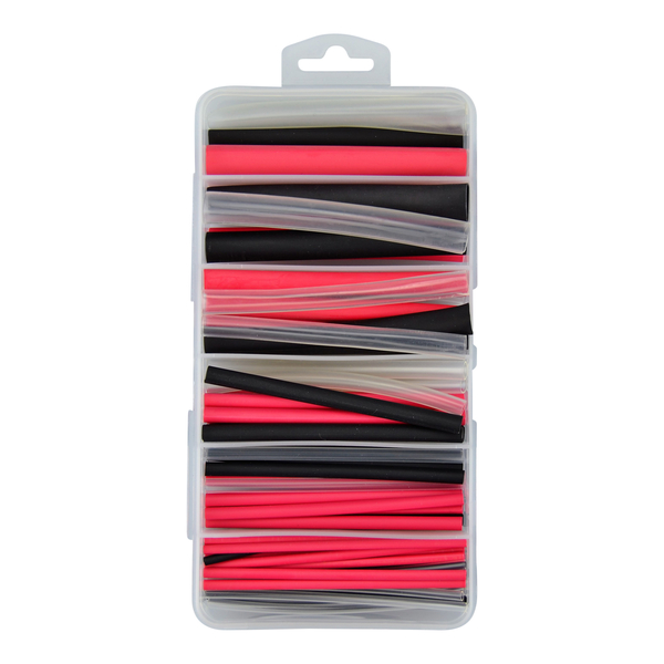 C-Tie CHSK3 3:1 Ratio Dual Wall Adhesive Lined Black, Red & Clear Heatshrink Assortment Kit - 87 Pcs Total