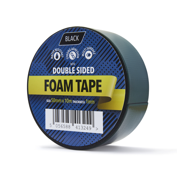 C-Tie CFOAM50B 50mm x 10m Black Double Sided Foam Tape - 1 Roll