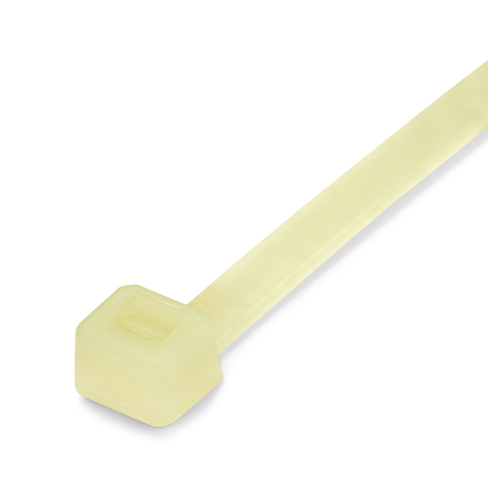 C-Tie C37076HS 370 x 7.6mm Natural Heat Stabilised Cable Ties - Pack of 100