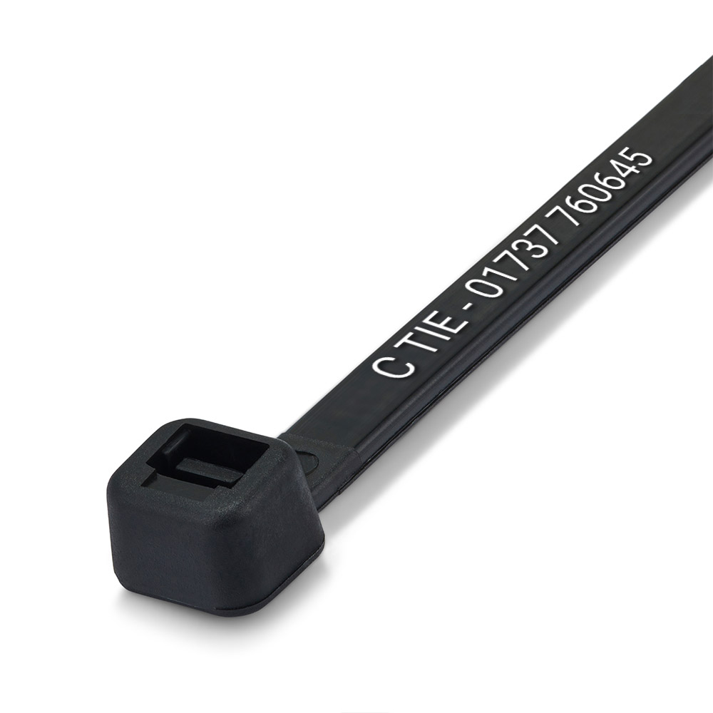 C-Tie C37076PRINTED 370 x 7.6mm Printed Cable Ties - Pack of 100